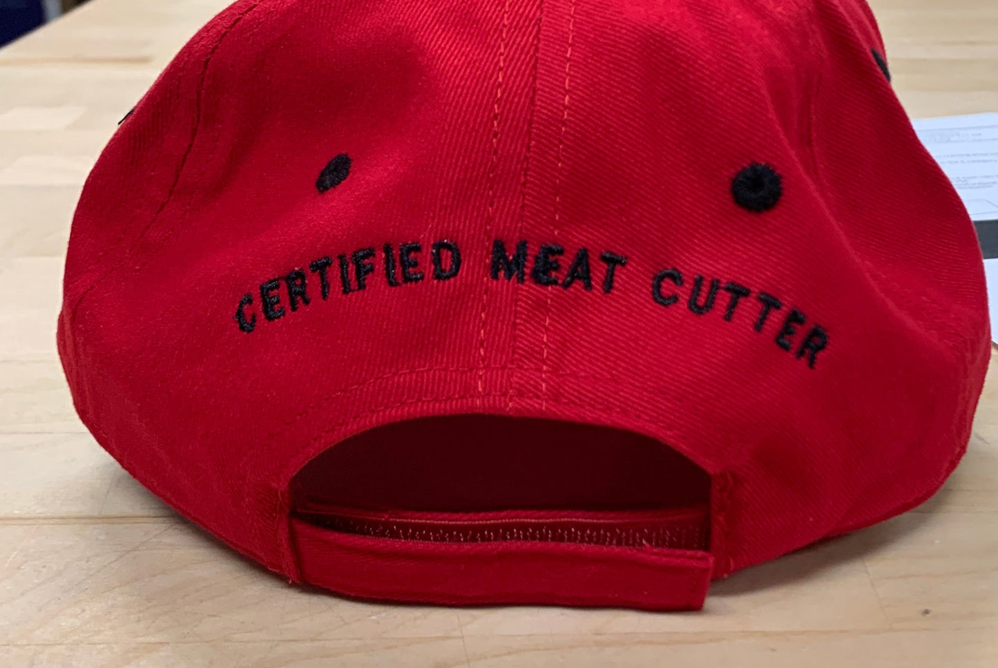 Red CHB Certified Meat Cutter Hat